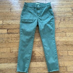 Loft Straight Leg Khaki with fringe bottom